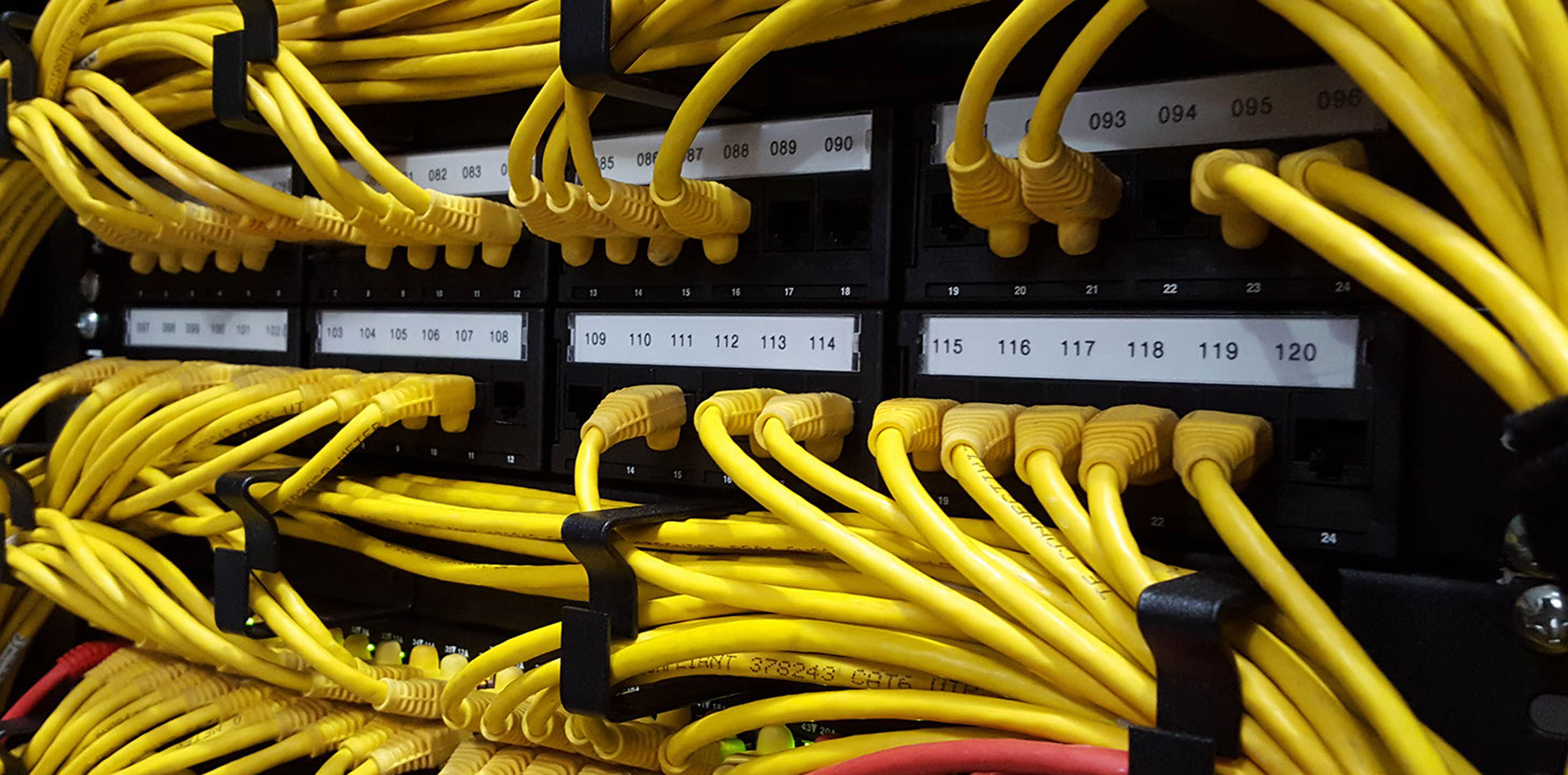 Data, Fibre Optic cabling and server racks